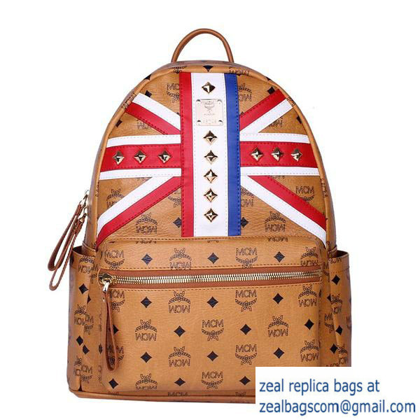 High Quality Replica MCM Medium Flag of UK Backpack MC5173 Wheat